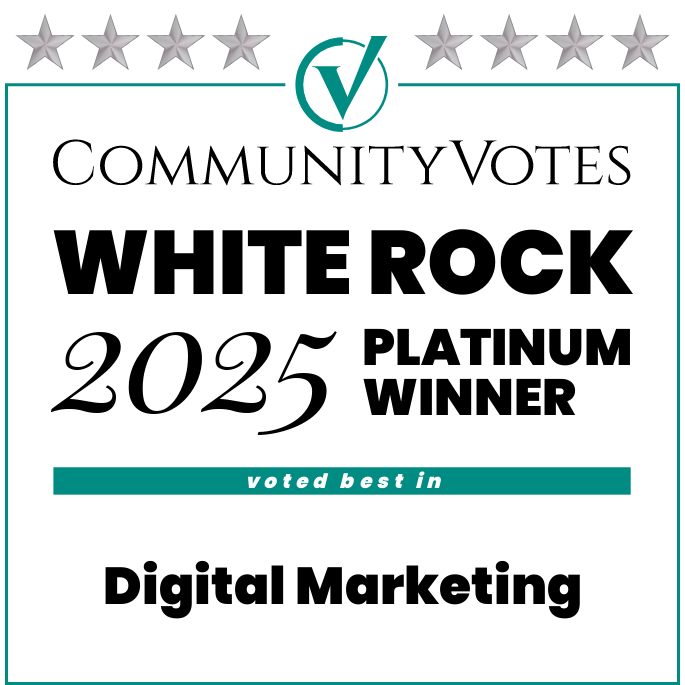 winners badge white rock 2025 platinum digital marketing