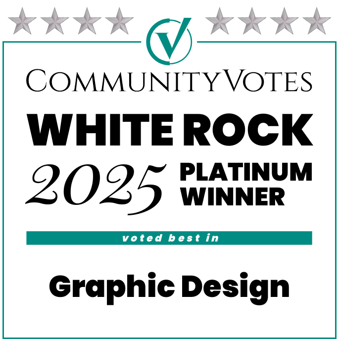 winners badge white rock 2025 platinum graphic design